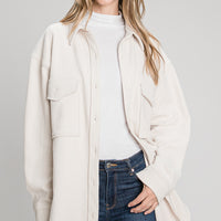 Lilia Super Soft Corduroy Oversize Shirt- Jacket