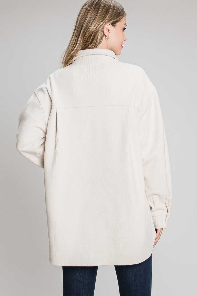 Lilia Super Soft Corduroy Oversize Shirt- Jacket
