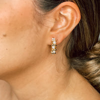 Ada Small Hoop Pearl Detail Earrings