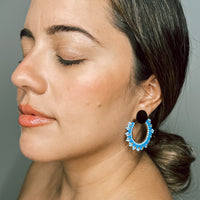 Maribel Beaded Round Earrings