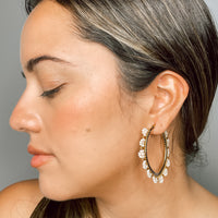 Belinda Flower Hoop Earrings