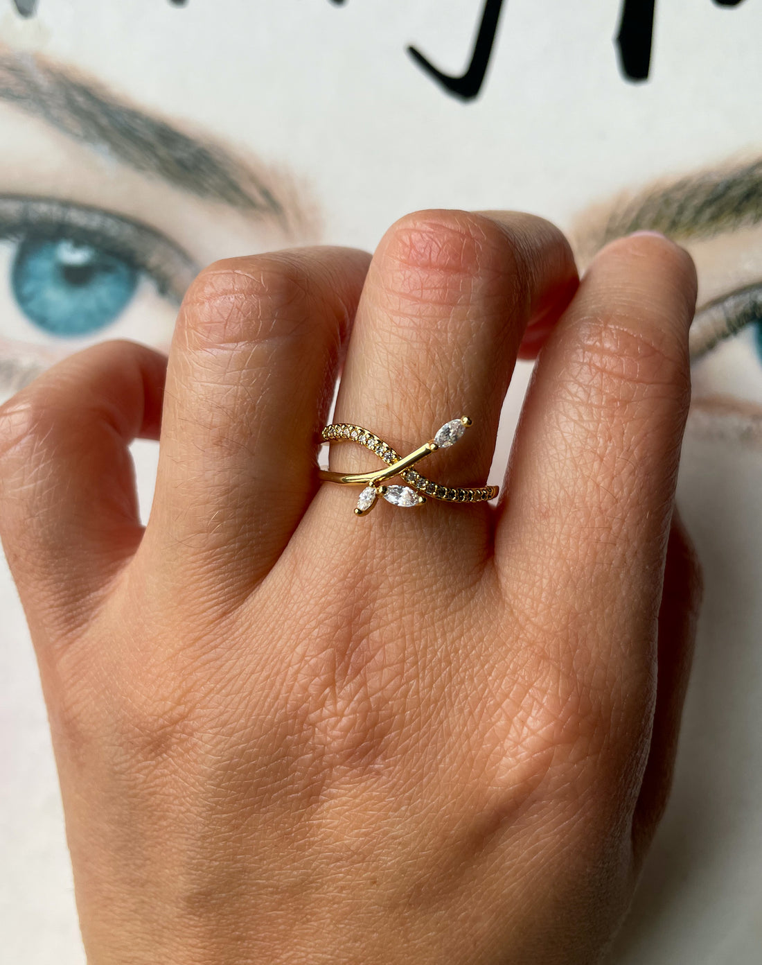 Flor Criss Cross Gold Dipped Ring