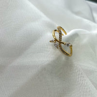 Flor Criss Cross Gold Dipped Ring