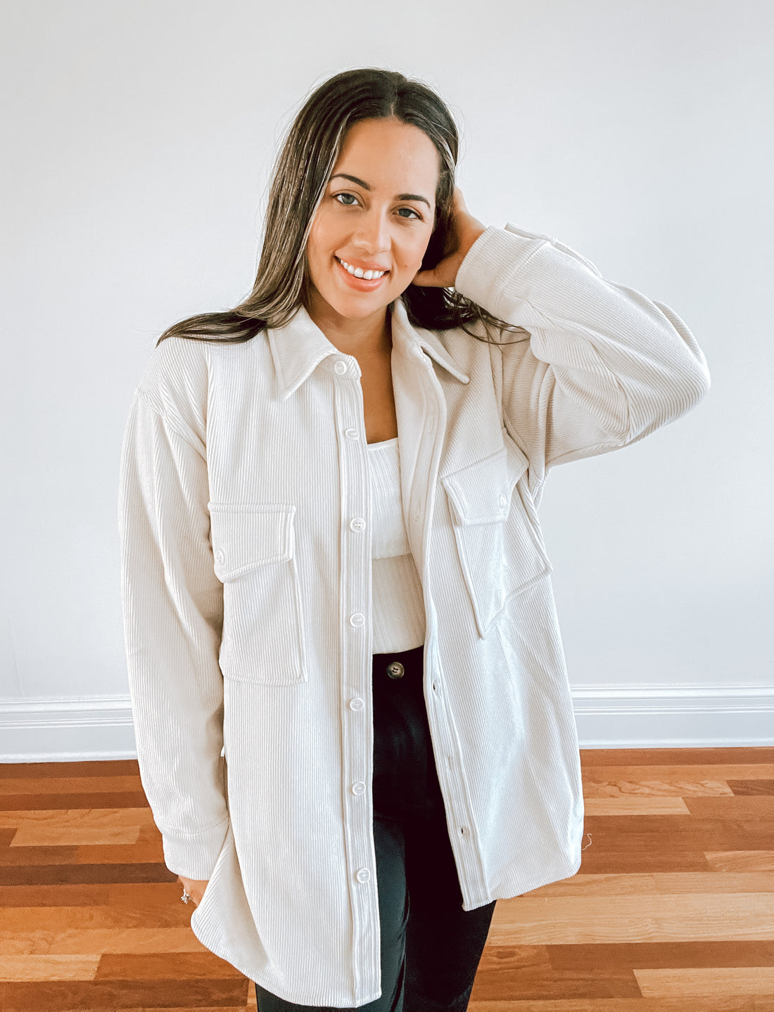 Lilia Super Soft Corduroy Oversize Shirt- Jacket
