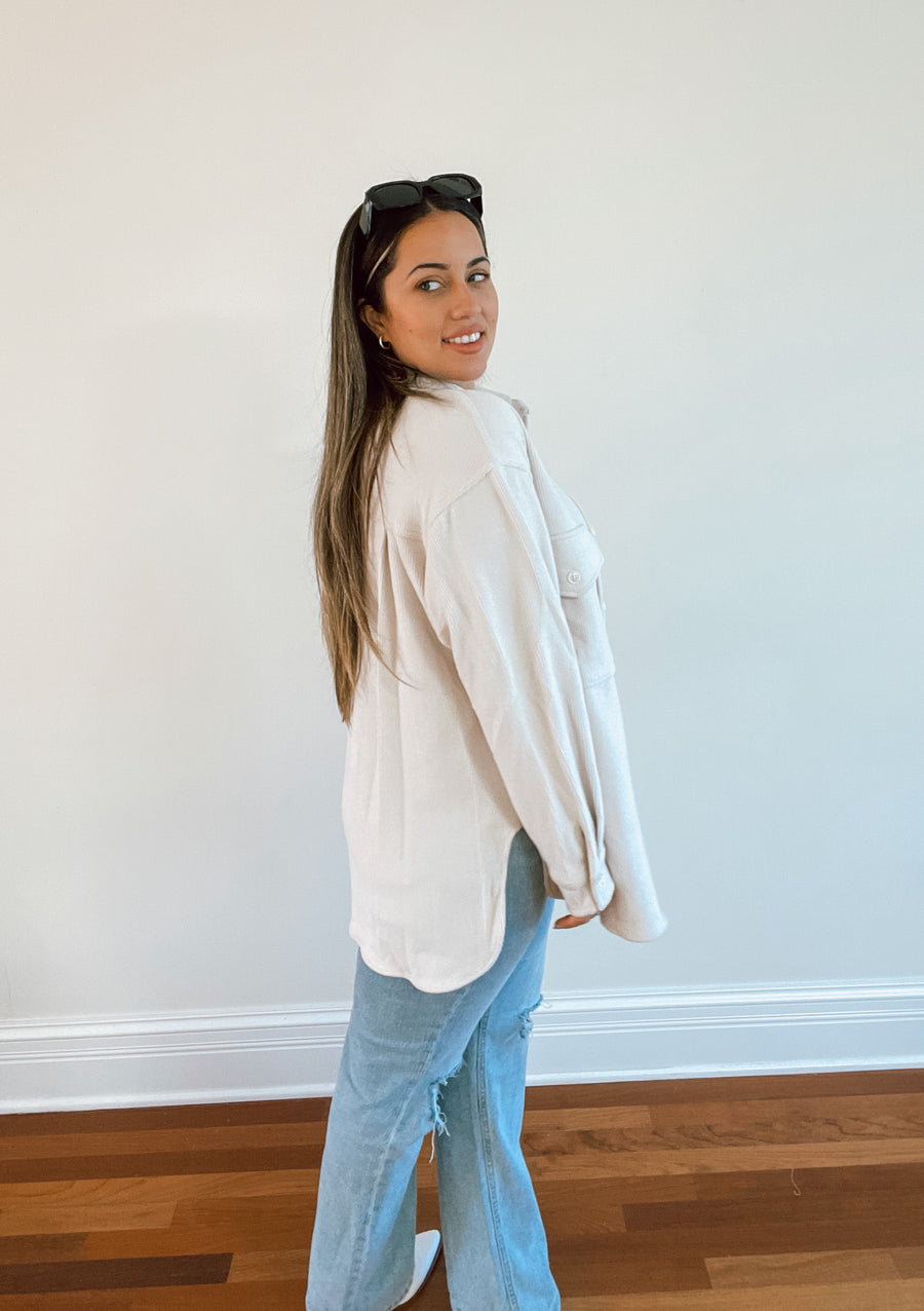 Lilia Super Soft Corduroy Oversize Shirt- Jacket