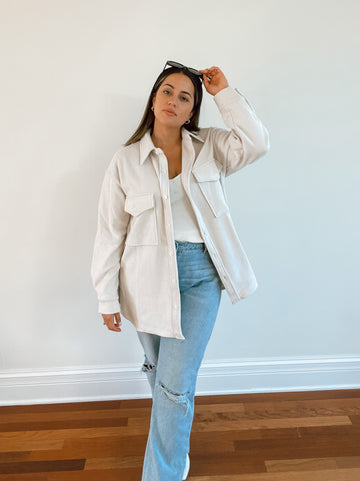 Lilia Super Soft Corduroy Oversize Shirt- Jacket