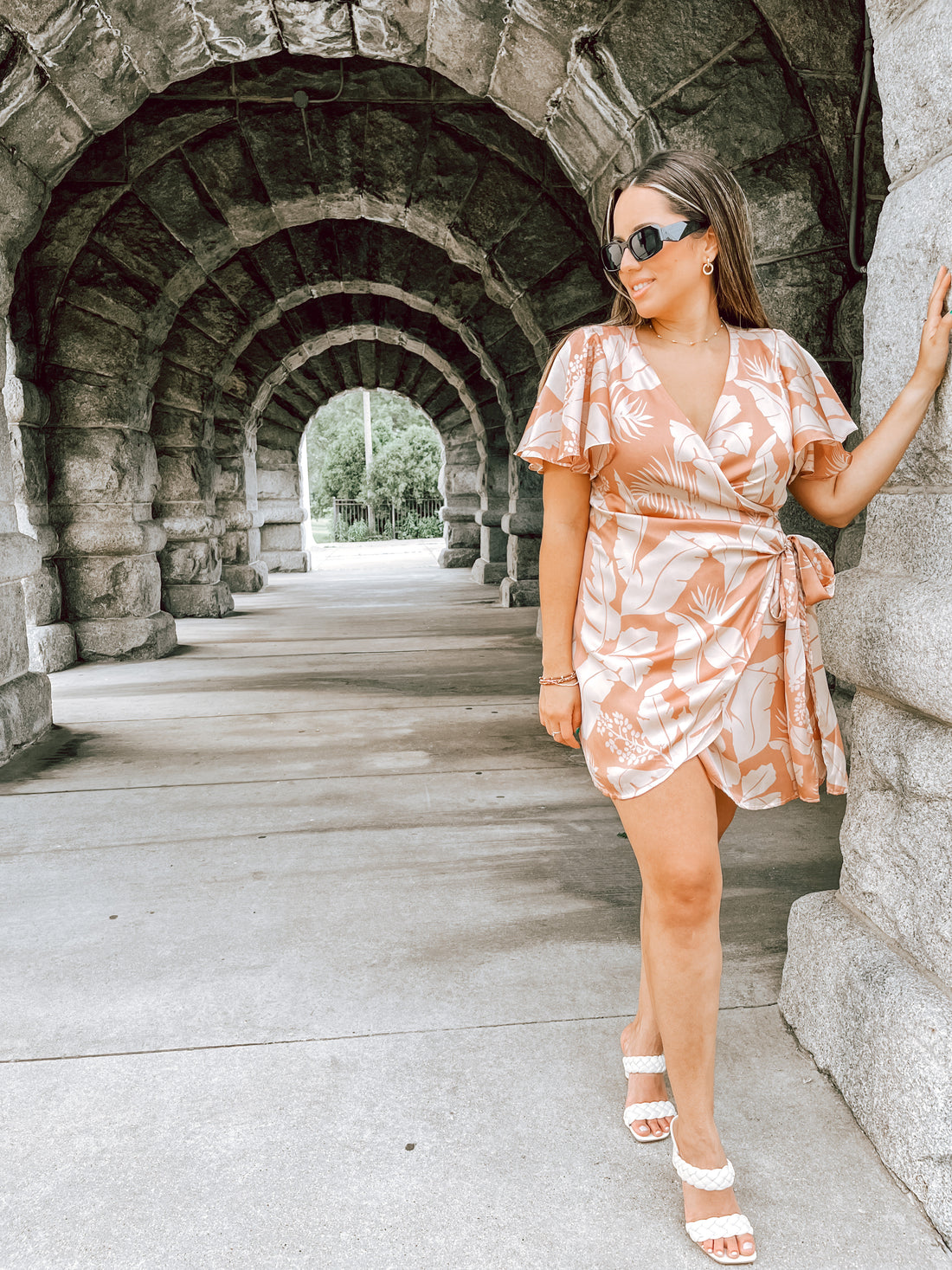 Down In Palm Beach Mini Wrap dress