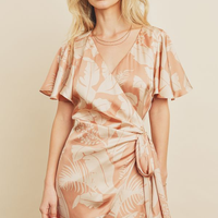 Down In Palm Beach Mini Wrap dress